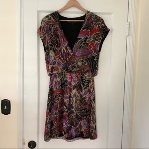 Ralph Lauren printed blousson faux wrap dress.